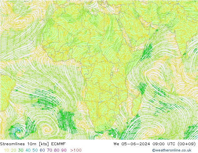 ветер 10m ECMWF ср 05.06.2024 09 UTC