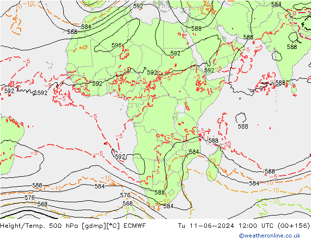 Z500/Rain (+SLP)/Z850 ECMWF  11.06.2024 12 UTC