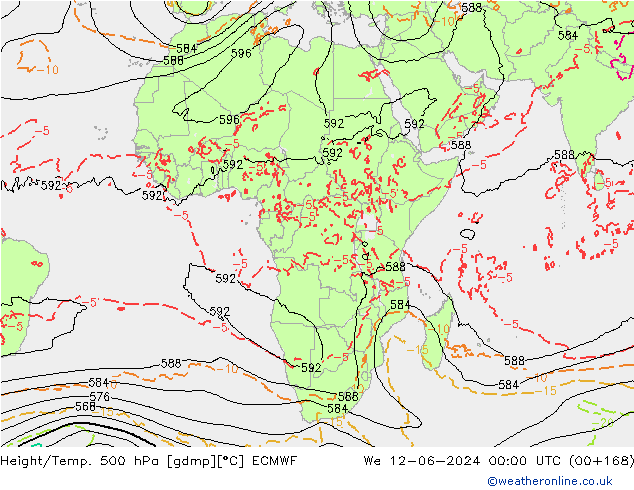 Z500/Rain (+SLP)/Z850 ECMWF We 12.06.2024 00 UTC