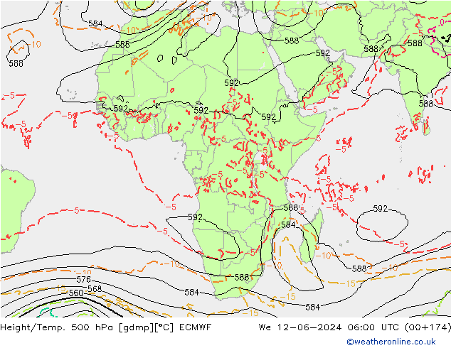 Z500/Rain (+SLP)/Z850 ECMWF We 12.06.2024 06 UTC