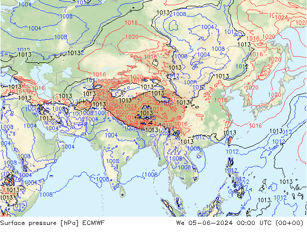 Yer basıncı ECMWF Çar 05.06.2024 00 UTC