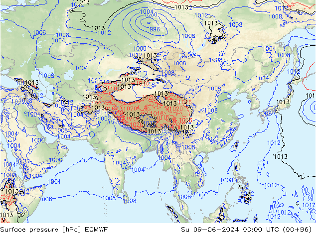 ciśnienie ECMWF nie. 09.06.2024 00 UTC