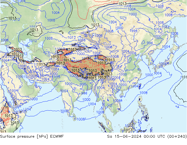 Yer basıncı ECMWF Cts 15.06.2024 00 UTC