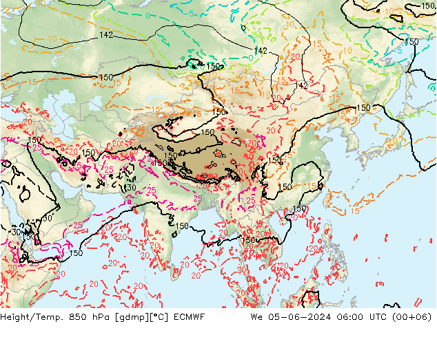 Z500/Rain (+SLP)/Z850 ECMWF We 05.06.2024 06 UTC