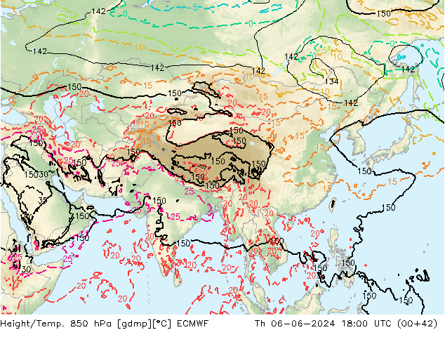 Z500/Rain (+SLP)/Z850 ECMWF чт 06.06.2024 18 UTC