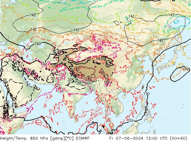 Z500/Rain (+SLP)/Z850 ECMWF pt. 07.06.2024 12 UTC