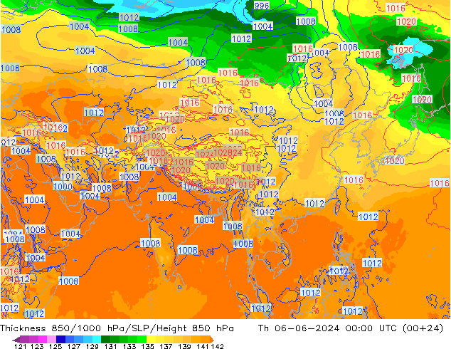 Schichtdicke 850-1000 hPa ECMWF Do 06.06.2024 00 UTC