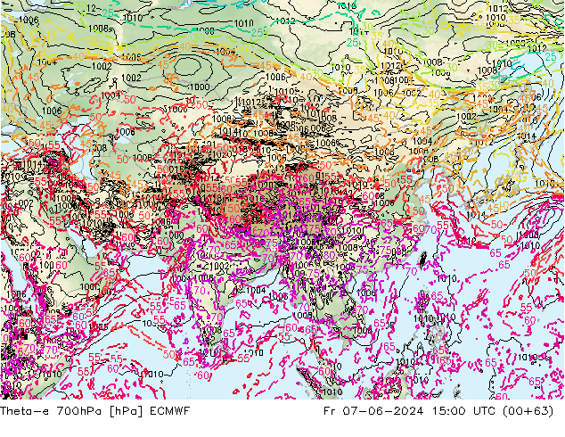 Theta-e 700hPa ECMWF Fr 07.06.2024 15 UTC