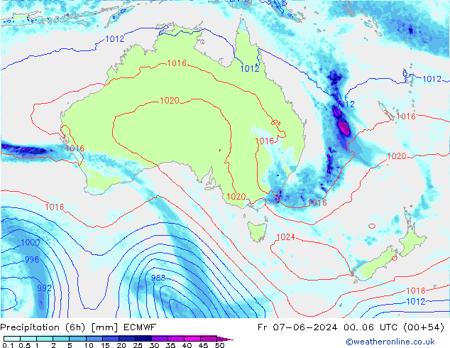 Z500/Rain (+SLP)/Z850 ECMWF Fr 07.06.2024 06 UTC