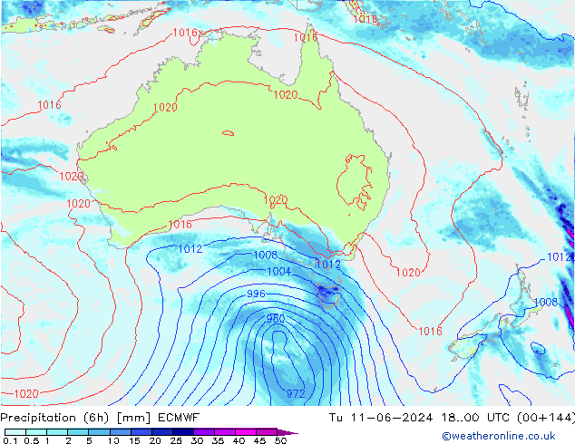 Z500/Rain (+SLP)/Z850 ECMWF Tu 11.06.2024 00 UTC