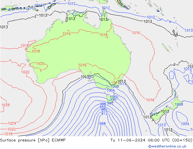 pression de l'air ECMWF mar 11.06.2024 06 UTC