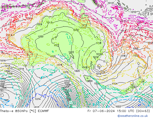 Theta-e 850hPa ECMWF Fr 07.06.2024 15 UTC