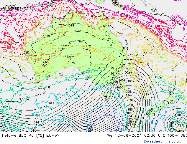 Theta-e 850hPa ECMWF  12.06.2024 00 UTC