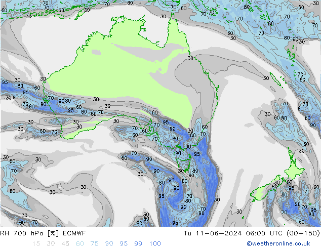 700 hPa Nispi Nem ECMWF Sa 11.06.2024 06 UTC