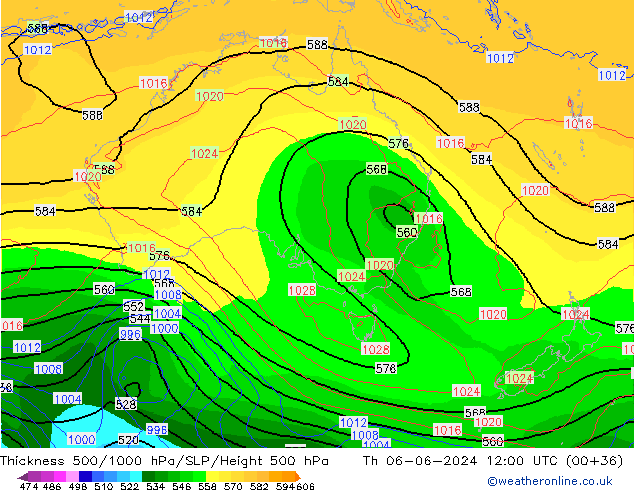 Thck 500-1000hPa ECMWF Th 06.06.2024 12 UTC