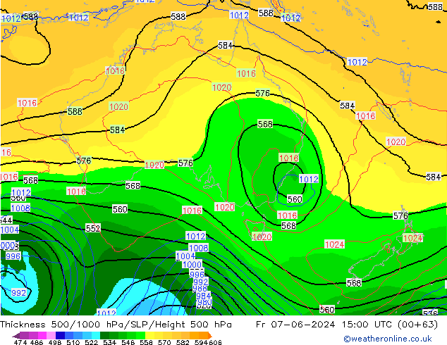 Thck 500-1000hPa ECMWF Fr 07.06.2024 15 UTC