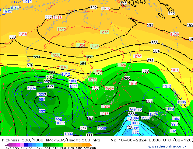 Thck 500-1000hPa ECMWF Mo 10.06.2024 00 UTC