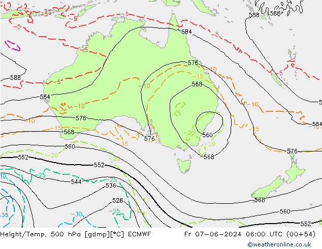 Z500/Rain (+SLP)/Z850 ECMWF Fr 07.06.2024 06 UTC