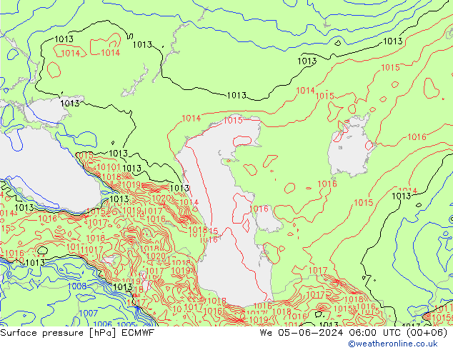 Yer basıncı ECMWF Çar 05.06.2024 06 UTC