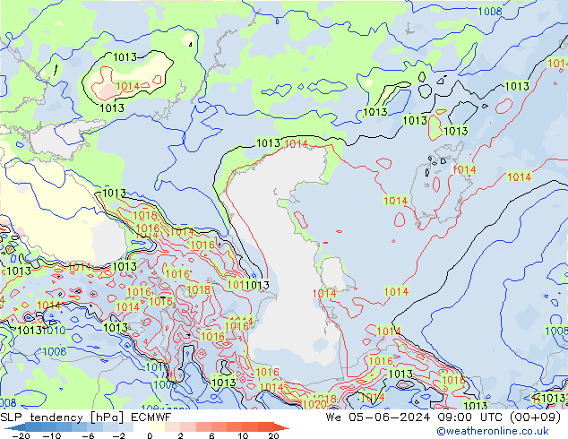 Y. Basıncı eğilimi ECMWF Çar 05.06.2024 09 UTC