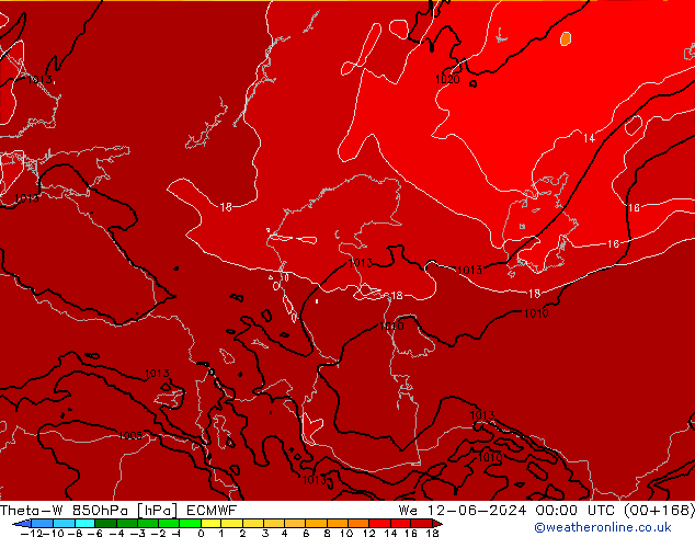 Theta-W 850hPa ECMWF wo 12.06.2024 00 UTC