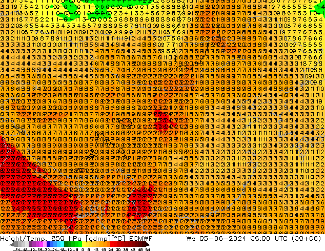 Z500/Rain (+SLP)/Z850 ECMWF 星期三 05.06.2024 06 UTC