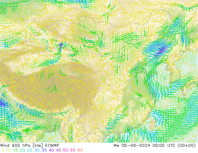 风 900 hPa ECMWF 星期三 05.06.2024 00 UTC