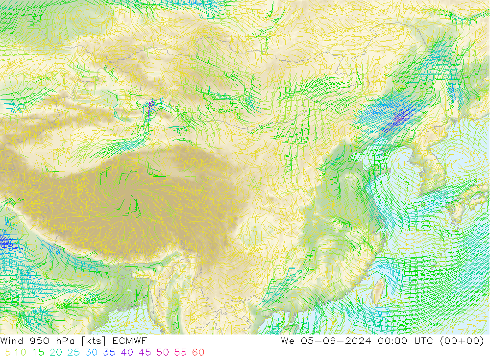 风 950 hPa ECMWF 星期三 05.06.2024 00 UTC