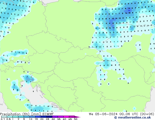 Z500/Yağmur (+YB)/Z850 ECMWF Çar 05.06.2024 06 UTC