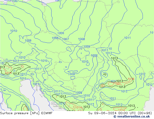 Yer basıncı ECMWF Paz 09.06.2024 00 UTC