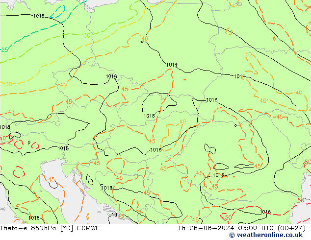 Theta-e 850hPa ECMWF Th 06.06.2024 03 UTC