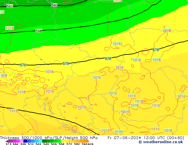 Thck 500-1000гПа ECMWF пт 07.06.2024 12 UTC