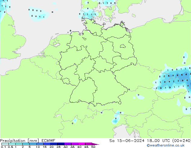 Neerslag ECMWF za 15.06.2024 00 UTC