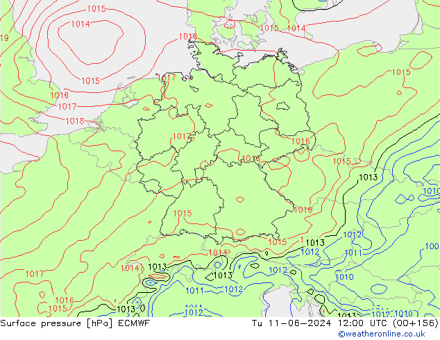 ciśnienie ECMWF wto. 11.06.2024 12 UTC