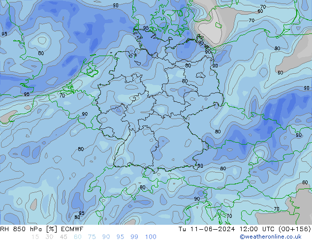 RV 850 hPa ECMWF di 11.06.2024 12 UTC