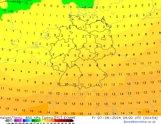 Z500/Rain (+SLP)/Z850 ECMWF Fr 07.06.2024 06 UTC