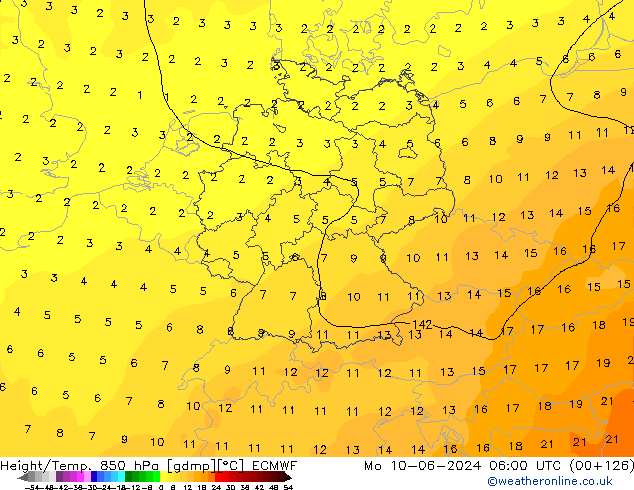 Z500/Regen(+SLP)/Z850 ECMWF ma 10.06.2024 06 UTC