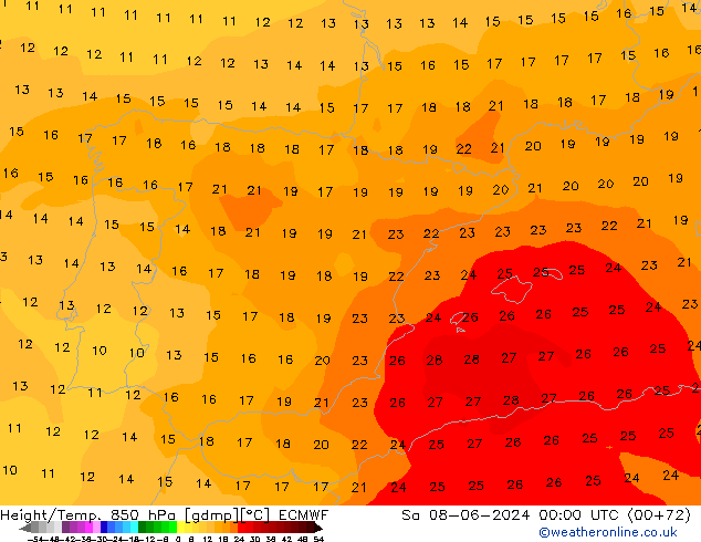 Z500/Rain (+SLP)/Z850 ECMWF Sáb 08.06.2024 00 UTC