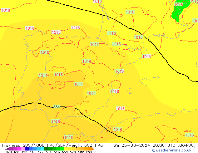 Thck 500-1000hPa ECMWF We 05.06.2024 00 UTC