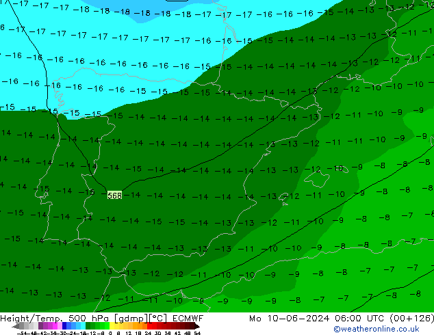 Z500/Rain (+SLP)/Z850 ECMWF Mo 10.06.2024 06 UTC