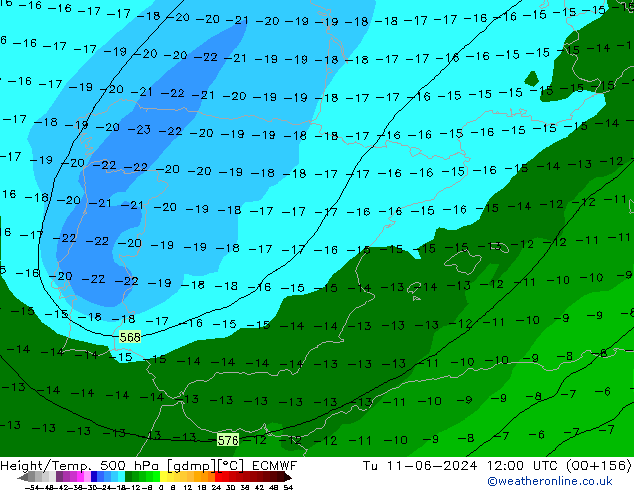 Z500/Rain (+SLP)/Z850 ECMWF mar 11.06.2024 12 UTC