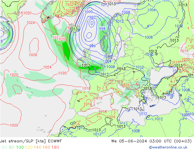 Jet stream/SLP ECMWF St 05.06.2024 03 UTC