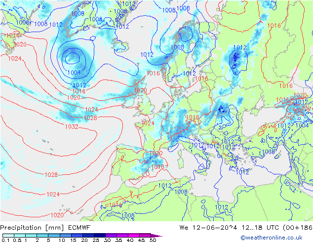 opad ECMWF śro. 12.06.2024 18 UTC