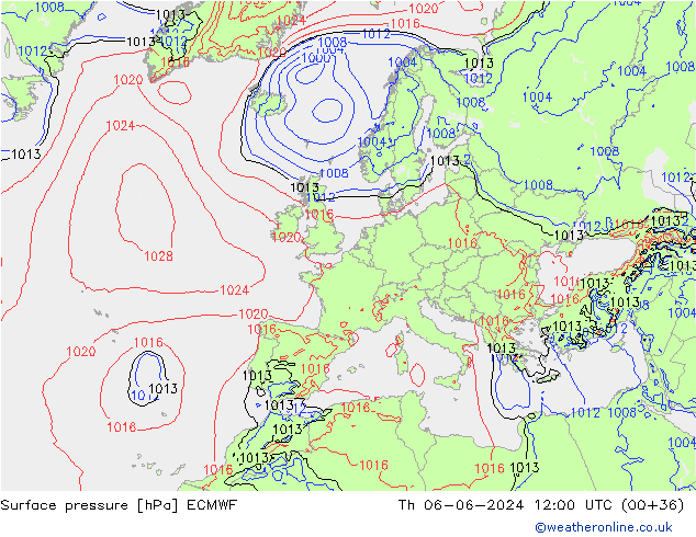 Yer basıncı ECMWF Per 06.06.2024 12 UTC