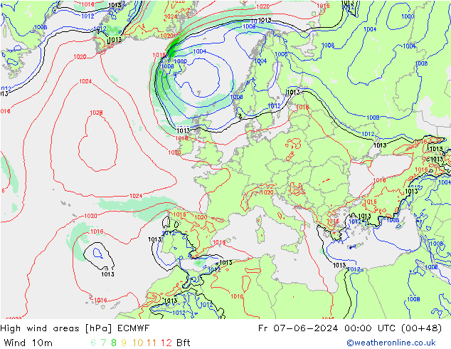 Sturmfelder ECMWF Fr 07.06.2024 00 UTC