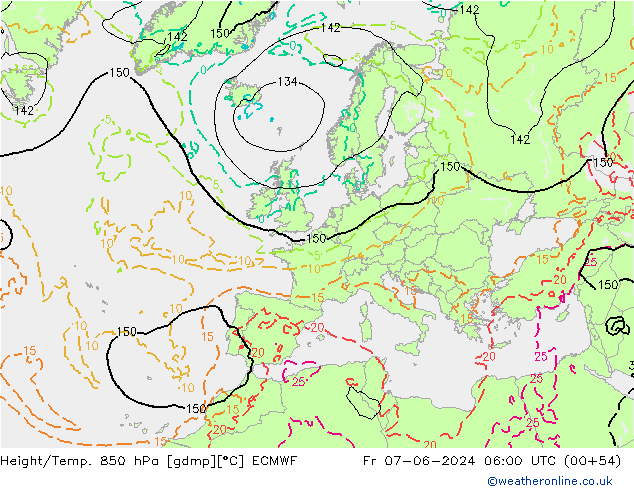 Z500/Rain (+SLP)/Z850 ECMWF Fr 07.06.2024 06 UTC