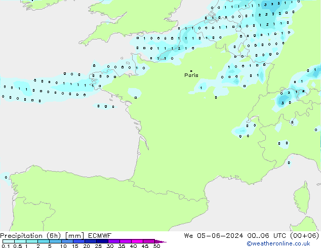 Z500/Rain (+SLP)/Z850 ECMWF mer 05.06.2024 06 UTC