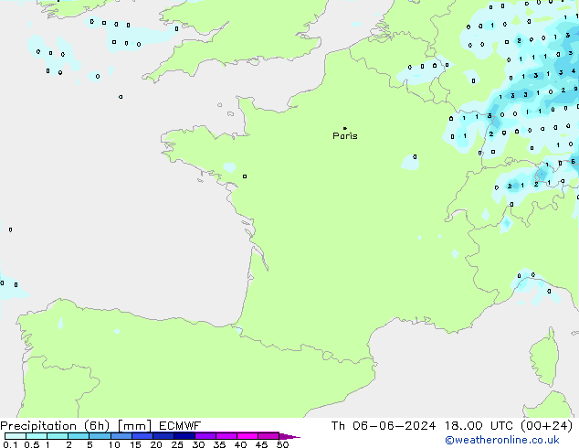 Z500/Rain (+SLP)/Z850 ECMWF gio 06.06.2024 00 UTC