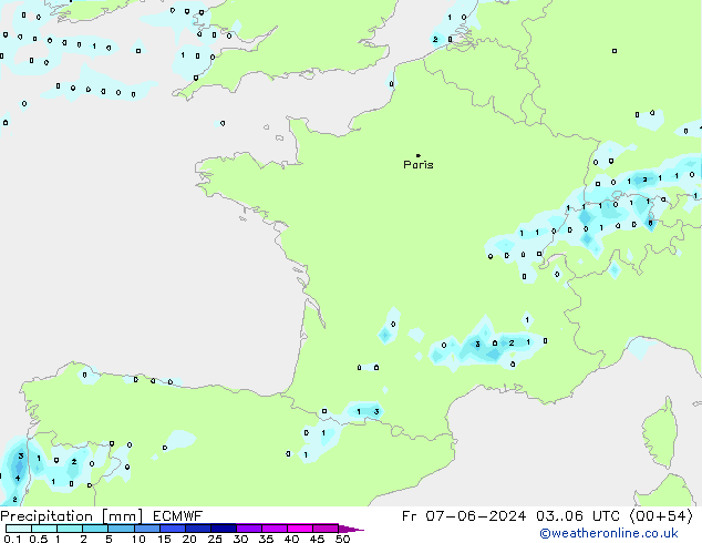 Neerslag ECMWF vr 07.06.2024 06 UTC