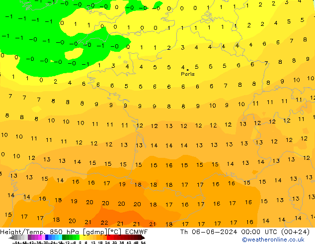 Z500/Rain (+SLP)/Z850 ECMWF gio 06.06.2024 00 UTC